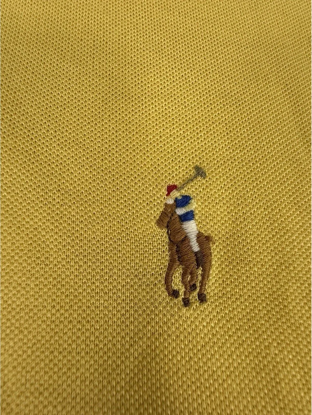 Polo Ralph Lauren Men’s Yellow Cotton Pique Polo Shirt L Classic Fit Logo